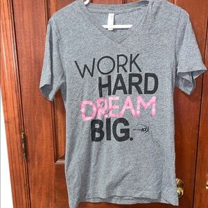 Just For Kix Gray V-Neck Graphic T-Shirt